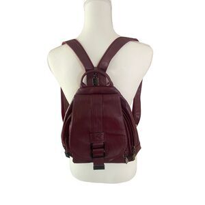 Xiangfie Dishu Genuine Leather Burgundy Backpack Purse NWOT